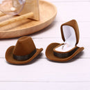 Cowboy Hat Shape Velvet Display Gift Box Jewelry Case For Necklace Earrings ME