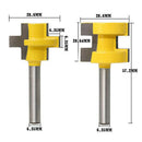 2x 1/4" Shank 3 Teeth Tongue and Groove Router Bit Woodworking Router Cutter