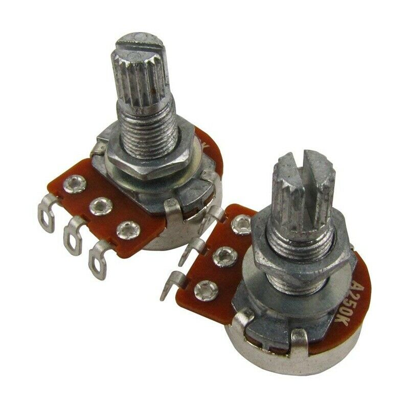 A250K Mini Split Shaft Audio Pot Guitar Long Potentiometers For Fender