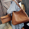 2pcs/set Women Litchi Pattern Handbags Solid Color Clutch (Light Brown)