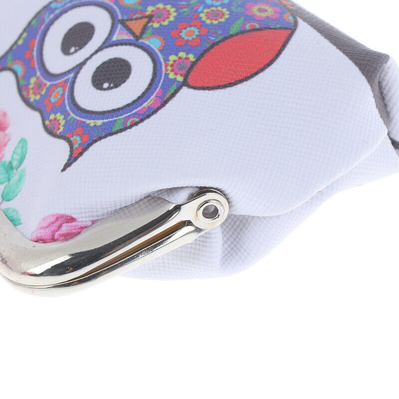 1pcs cute owl pattern leather coin purse zipper zero wallet child girl boy pur_