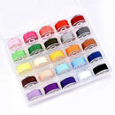 25pcs Sewing Thread Set with Plastic Bobbins Sewing Machine Spools Case H7