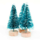 15pcs Snow Pine Mini Christmas Tree DIY Craft Frost Wooden Base Artificial Gift