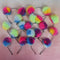 Multicolour sweet girls kids cute hairband rabbit plush big hair ball headban Gw