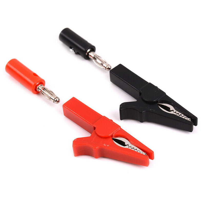 4PCS 55MM Alligator clip + 4mm BANANA PLUG test probe Plug Cable Clips  JR