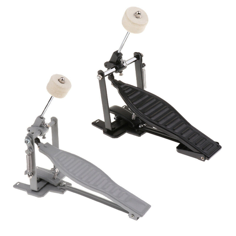 Single Spring Bass Drum Pedal with Drum Wool Beater for Children Gift - Black