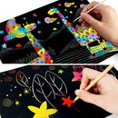 Magic Color Rainbow Scratch Paper Note Book DIY Scraping Educational Tool T O9P5