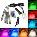 12V Car Interior RGB LED Strip Lights Foot Atmosphere Light Remote Control