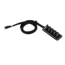 Computer Fans Splitter Hub 1 Female to 5 Way Male 4-Pin/3-Pin HUB Black