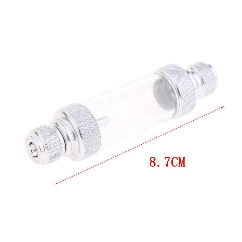 2 Pcs Aluminium Aquarium Check Valve Sliver Dural Head CO2 Bubble Counter
