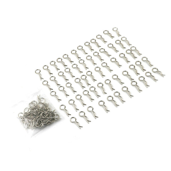 100pcs Stainless Steel Body Clips Pin Shell For 1/10 1/16 RC CAR  HSP  ME