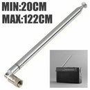 Telescopic Antenna  F Type BNC Aerial Connector Radio FM AM TV 10Section 120cm b