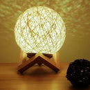Rattan Ball LED Desk Lamp Bedside Night Light USB Charging Home Decoration