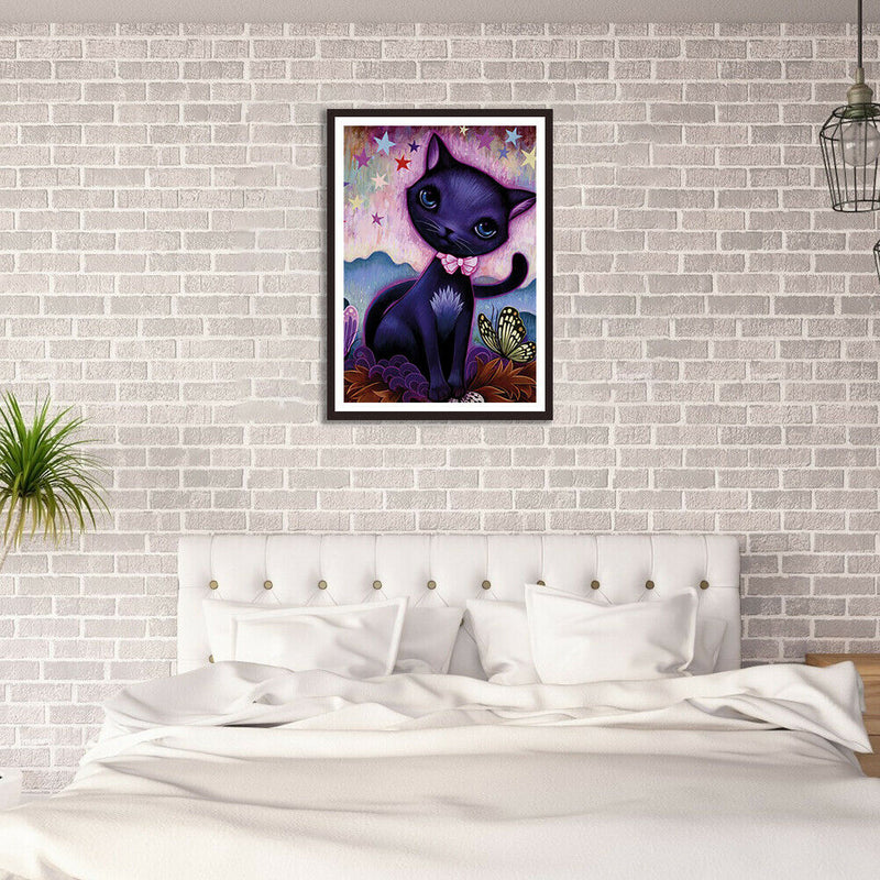 5D DIY Full Drill Diamond Painting Kitten Cross Stitch Embroidery Mosaic