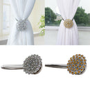 2x Magnetic Tieback Curtain Holdbacks Diamond Clips with Stretchy Rope for Home