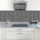Self Adhesive Waterproof Black Marble Mosaic Tile Stickers Wall Decals B