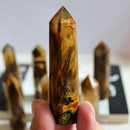 Artificial Natural Yellow Citrine Quartz Crystal Rough Polished Point Colum I2D8
