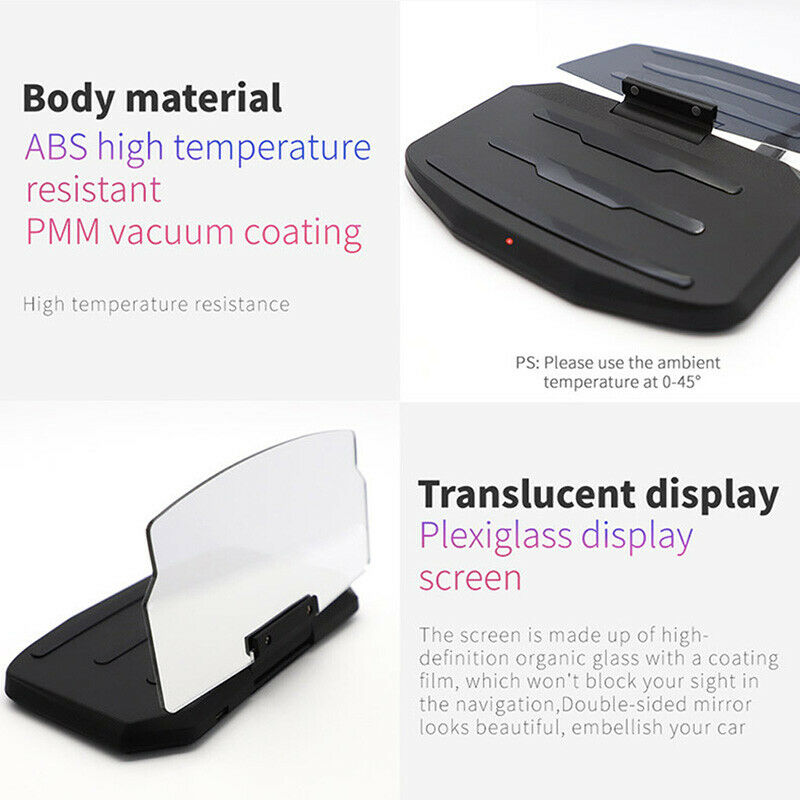 Wireless Charger Car HUD Head Up Display Phone Navigation Holder Qi Charge Dock/