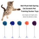 5pcs/set Bell Plush Ball Spring Cat Scratch Toys Pet  Training Sucker Toys A