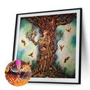 DIY Full Round Diamond Painting Tree Fairy Wall Picture Craft (X126 Yellow)