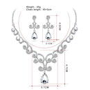 Stylish Diamante Crystal Teardrop Pendant Necklace And Earrings Jewelry Sets