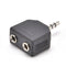 2X Audio 3.5mm Jack Male to Double AUX Female Headphone Y Splitters Adapters ES