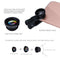 Clip 3-in-1 180 Fish-Eye Lens+Wide Angle Lens+Macro Lens Black