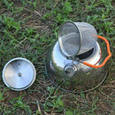 Outdoor Camping Stainless Steel Kettle 1.1L Portable Camping Coffee Pot Wal L6K7