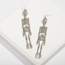 Fashion Exaggerated Halloween Alloy Human Skeleton Earrings Long Pendant Ea