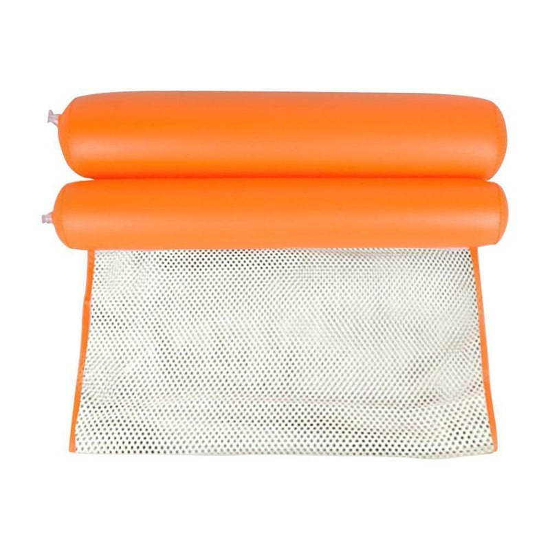Water Hammock Foldable Inflatable Air Mattress Swimming Pool Beach (Orange)