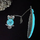 1X Luminous Night Owl Bookmark Label Read Maker Feather Book Mark StationerBX