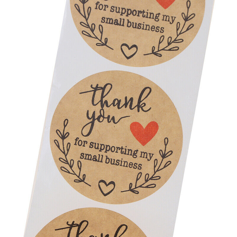 1.5 inch Round Kraft Thank You for Supporting Stickers / 500 Labels Per RolSEAU