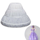 White Children Petticoat A-Line 3 Hoops One Layer Kids Crinoline Lace Trim  N3N1