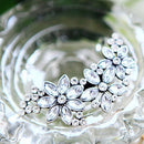 Women Bride Flower Headwear Rhinestone Barrette Crystal Hair Clip Bobby Pin MO