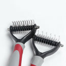 Pet Grooming Tool - 2 Sided Undercoat Rake for Cats & Dogs - Safe Comb for  A7W7