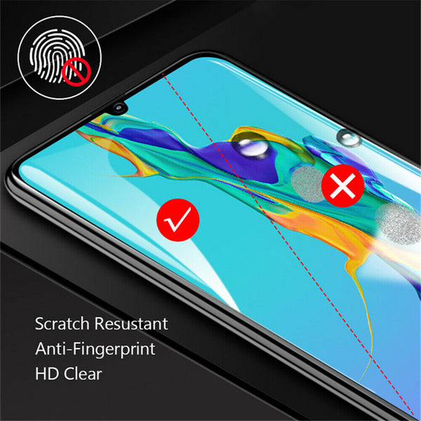 For Huawei P30 Full Cover Screen Protector 9D Tempered Glass Film Anti-Scratch