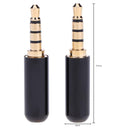 2pcs/set 3.5mm 1/8in TRRS 4-Pole Male Jack Plug Adapter Headphone DIY Connectors