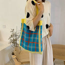 Large-Capacity Shoulder Bag Fashion Wild Casual Tote Bag Wool Woven Bag Bea
