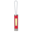 Mini COB LED Camping Flashlight Key Ring Lamp for Outdoor Emergency (Red) A