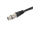 3P XLR Female Jack to Dual 2 Male Plug Y Splitter Adaptor Cord Cable 1Ft