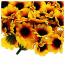 100 Pcs Artificial Sunflower Little Daisy Gerbera Flower Heads for Wedding