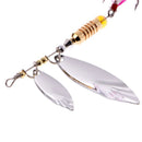 Spoon Metal Fishing Lure Sequins Spinner Baits Feather Fishhook Tackle Accessory