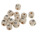 200pcs Wooden Alphabet Letters Loose Cube Beads for Beading Crafts 10mm