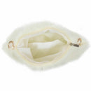 Women's Cloud Plush Chain Handbag Shoulder Bag Purse -White Z3K7