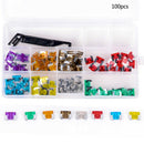 100Pc Mini Car Truck Low Profile Micro Mini Blade Fuse Assortment Alligator Clip