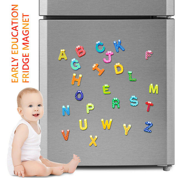 26pcs Wood 26 Alphabet Fridge Stickers Invisible Magnet Home Office Gadgets #gib