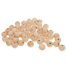 100x 20mm Natural Unpainted Round Wooden Spacer Bead Ball Jewelry Findings