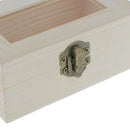 Unfinished Wooden Jewelry Tool Storage Box Glass Lid for Arts Crafts