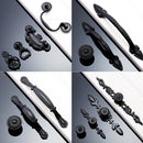 Matte Black Zinc Alloy Pull Handle For Drawer Kitchen Cabinet Hardware 36mm