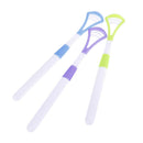 2pcs Silicone Head Plastic Brush Oral Care Tongue Scraper Cleaner Gentle Brush #